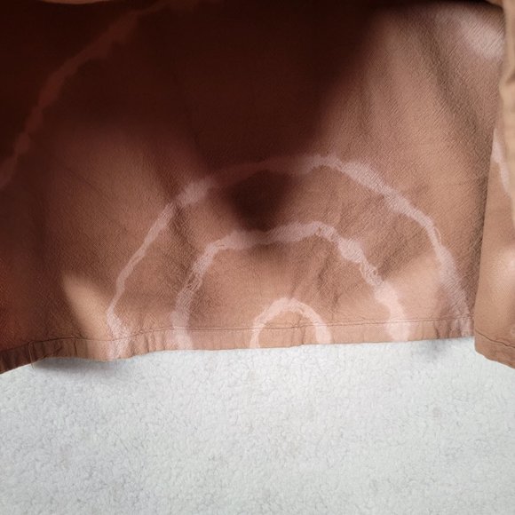 Vintage Cotton Palm Beige Cotton Tie Dye Button Down Collared Rare Casual Shirt - Picture 5 of 15